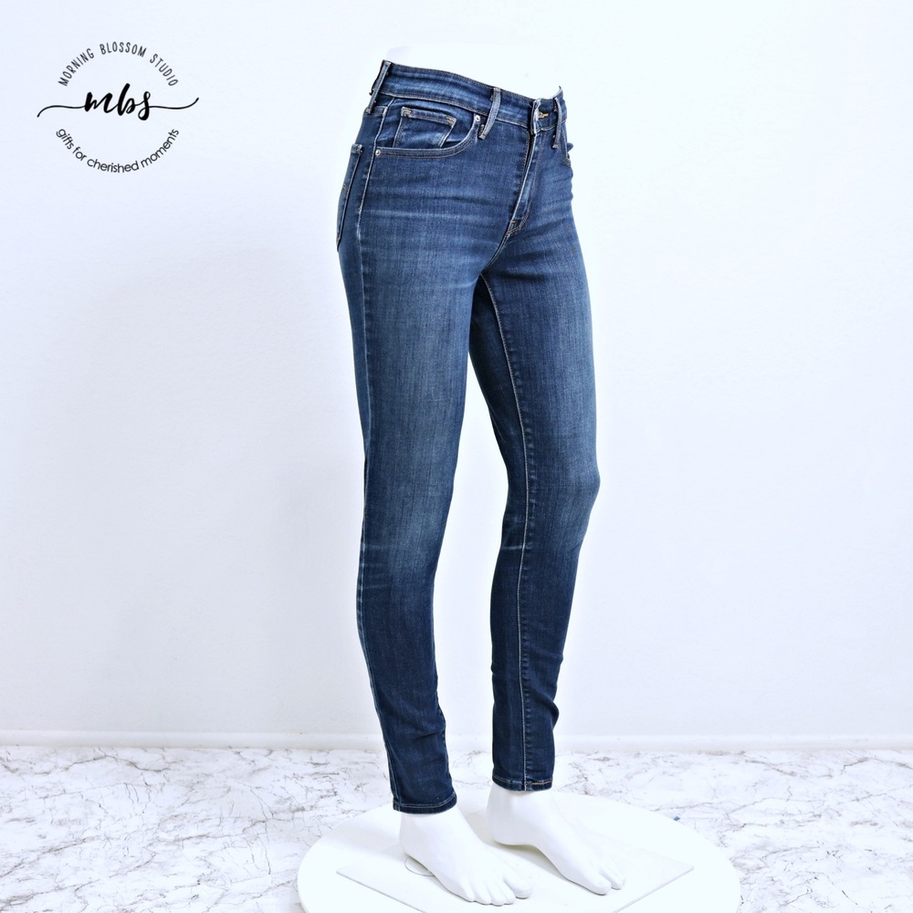 Levi's 721 High Rise Skinny Jeans Classic Casual Denim Chic Blue Women 26